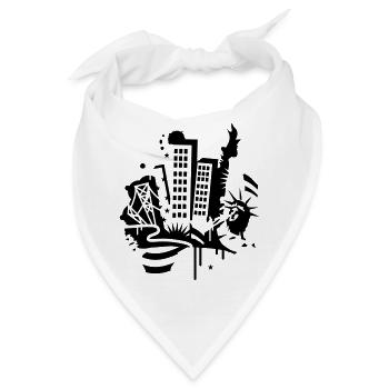 Ein New York City Design im Graffiti Stil - Bandana - Weiß - Vorne