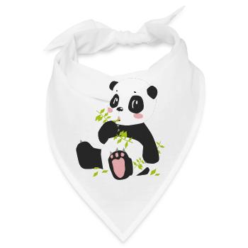 der niedliche Panda - Bandana - Weiß - Vorne