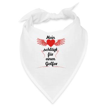 geschenk herz schlaegt freundin Golfer 1 - Bandana - Weiß - Vorne