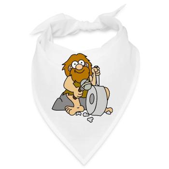 neandertaler hoehlenmensch caveman steinzeit10 - Bandana - Weiß - Vorne