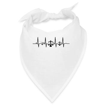 Herzschlag ekg herz human evolution anwalt justiz - Bandana - Weiß - Vorne