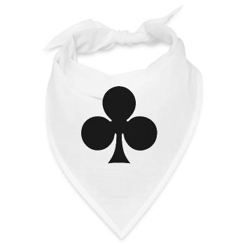 Kreuz / Treff - Symbol - Bandana - Weiß - Vorne