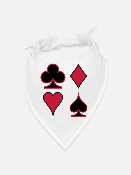 Poker Deck Dealer Trumpf Spielkarten Skat Canasta - Bandana - Weiß - Vorne