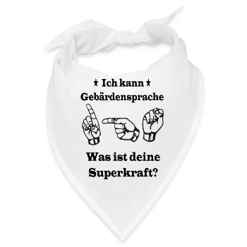 Gebärdensprache - Bandana - Weiß - Vorne