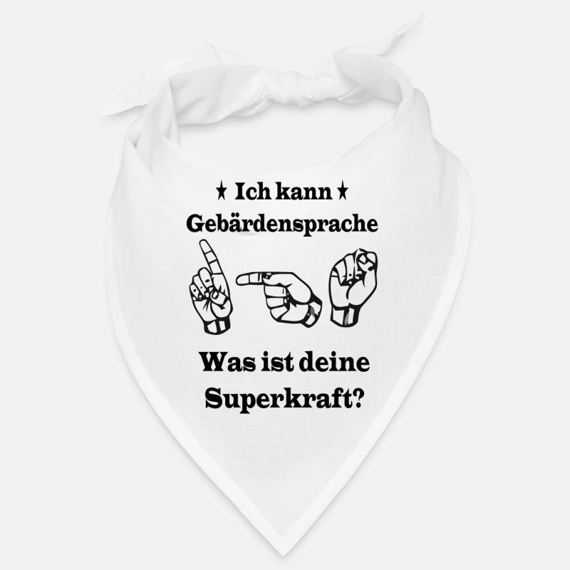 Gebärdensprache - Bandana - Weiß