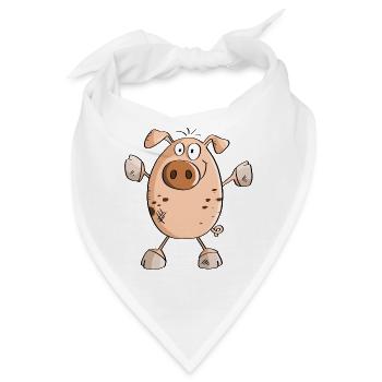 Saustarkes Schwein - Schweine - Eber - Bache - Bandana - Weiß - Vorne