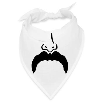 Schnurrbart Schnurrbart Nase nose7 - Bandana - Weiß - Vorne