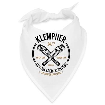 Klempner - Gas, Wasser, Scheiße - Bandana - Weiß - Vorne