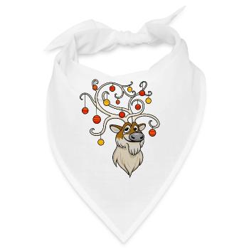Festliches Rentier - Bandana - Weiß - Vorne