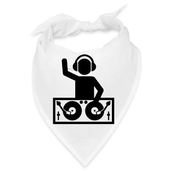 DJ Turntables - Bandana - Weiß - Vorne