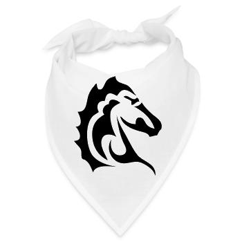 Stammes-Pferdekopf 1 - Bandana - Weiß - Vorne