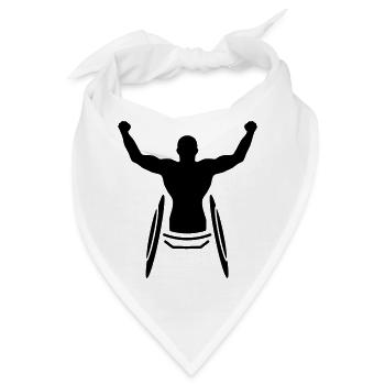 Ein Athlet im Rollstuhl - Bandana - Weiß - Vorne