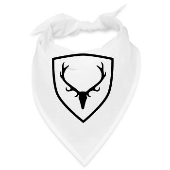 Wappen mit Geweih - Bandana - Weiß - Vorne