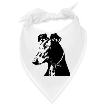 Galgo Kopf - Bandana - Weiß - Vorne