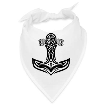 Vikings Thors Hammer - Bandana - Weiß - Vorne