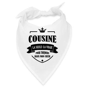 Onkel / Tante / Vetter / Cousin / Kusine - Bandana - Weiß - Vorne