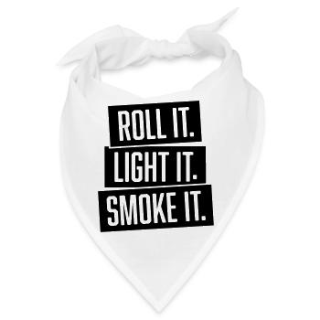 roll it. light it. smoke it. - Bandana - Weiß - Vorne