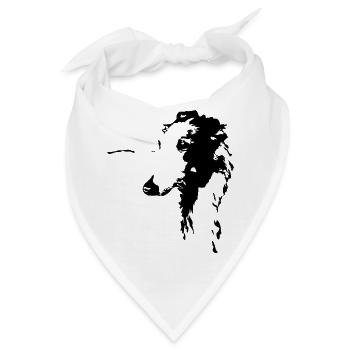 Barsoi Kopf - Bandana - Weiß - Vorne