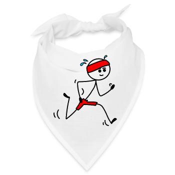 Ich laufe, Läufer mit Schweißband - Bandana - Weiß - Vorne