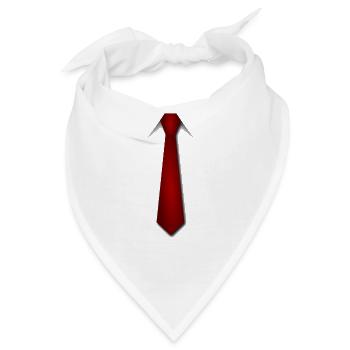 Rote Krawatte - Bandana - Weiß - Vorne
