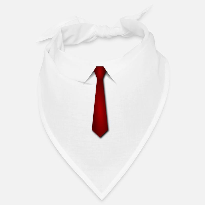Rote Krawatte - Bandana - Weiß