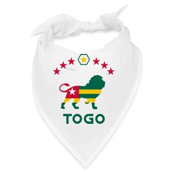 Togo Löwen Flaggen Design / Lome Geschenk Afrika - Bandana - Weiß - Vorne