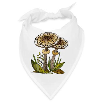 Pilze - Bandana - Weiß - Vorne