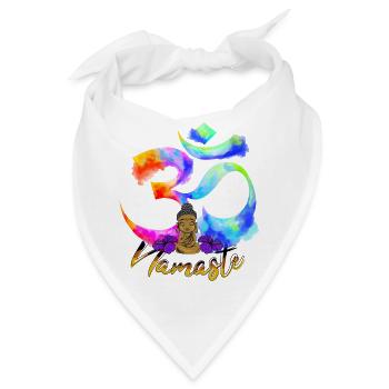 Namaste-Bogen-Iris-Buddha - Bandana - Weiß - Vorne