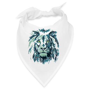 Löwenkopf - Sternzeichen Löwe - Bandana - Weiß - Vorne