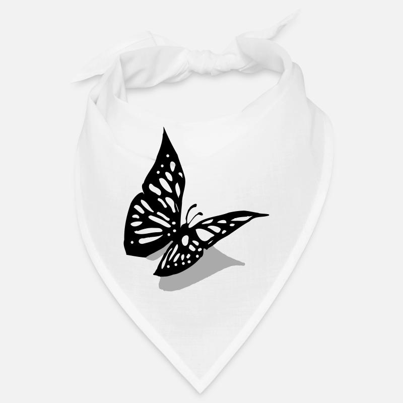 Schmetterling 3D - Bandana - Weiß