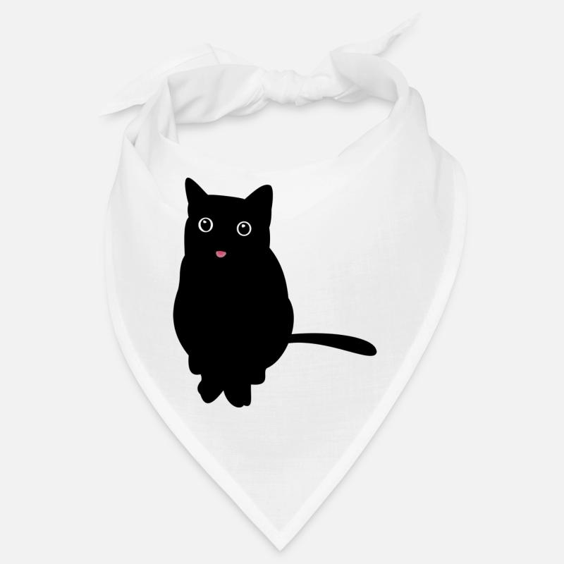black cat - schwarze katze - Bandana - Weiß