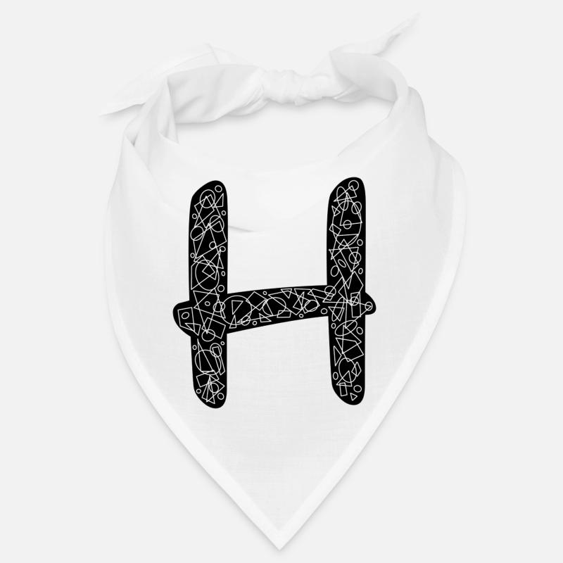 H Alphabet im Zentangle Style Bandana