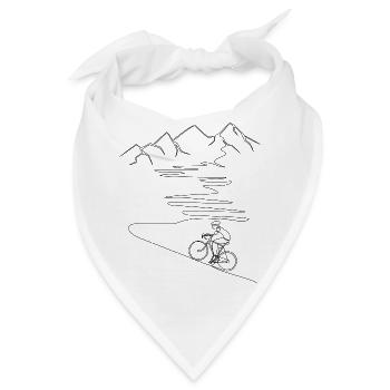 Rennrad mit Berg, Alpenpass, bergauf, Serpentinen - Bandana - Weiß - Vorne