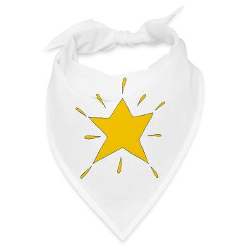 stern gelb strahlend - Bandana - Weiß - Vorne