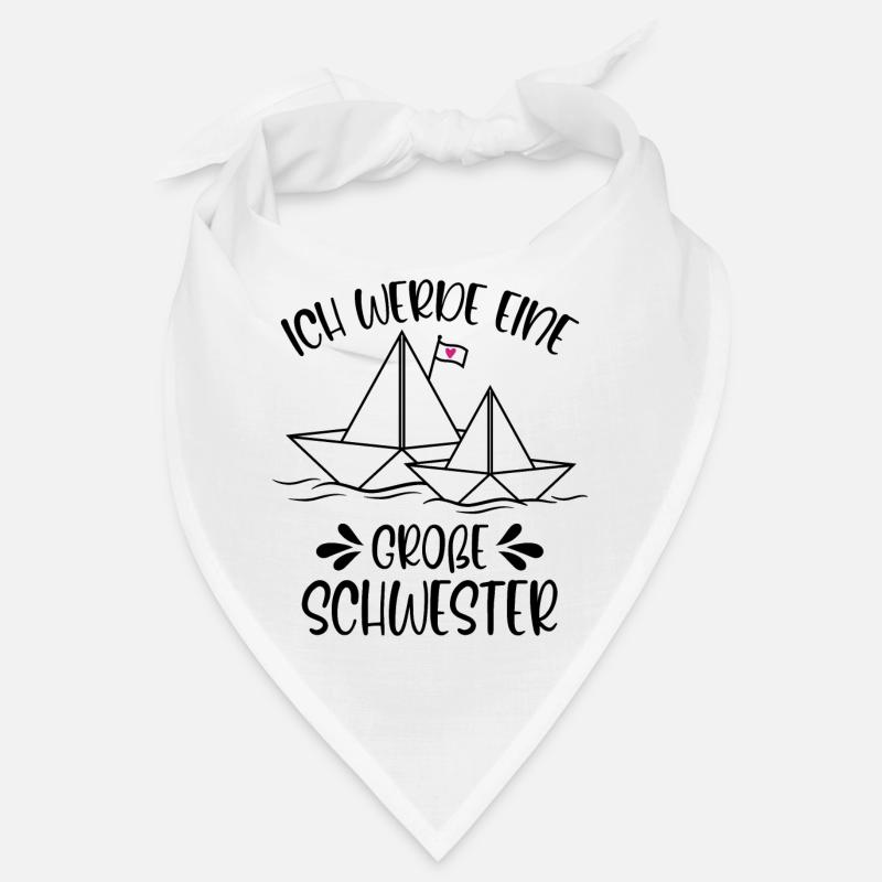 Papierschiff Schiff Ich werde eine große Schwester Bandana