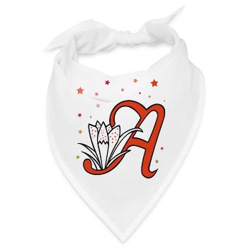 Buchstabe, Initiale, Blume - Bandana - Weiß - Vorne