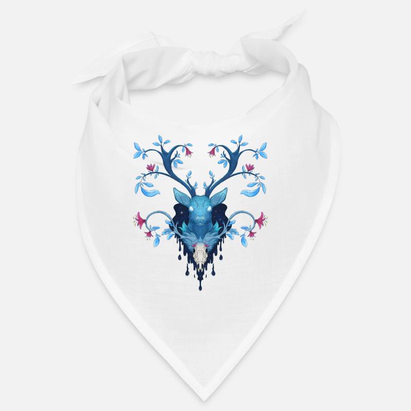 Blue Ink Spirits - Nachthirsch mit blühenden Wäldern Bandana