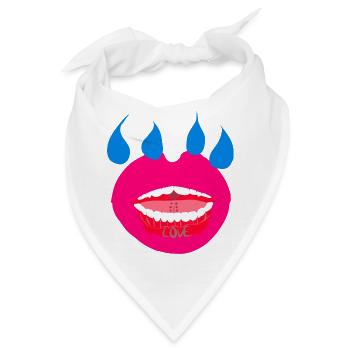 Lippen suchen Tränen v Liebe - Bandana - Weiß - Vorne