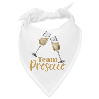 Team Prosecco mit Sektgläsern - Bandana - Weiß - Vorne