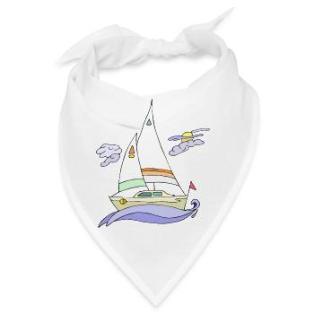 Segelboot - Bandana - Weiß - Vorne