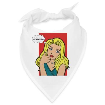 Pop-Art Blond mit Denkblase - Bandana - Weiß - Vorne