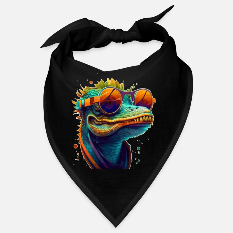 Crocodile or alligator with sunglasses in summer Bandana
