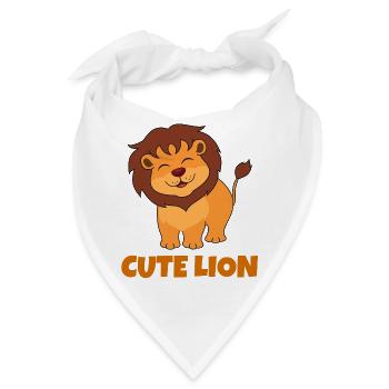 Löwe, niedlicher Löwe, Savanne - Bandana - Weiß - Vorne