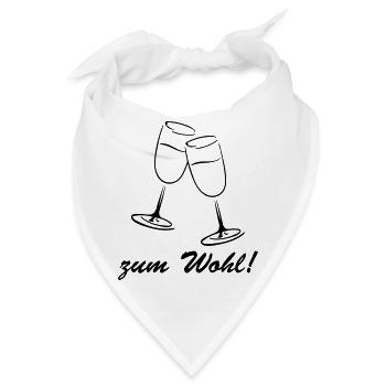 sekt gläser zum wohl - Bandana - Weiß - Vorne