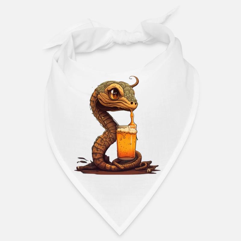 Mignon Cool Snake avec Beer Comic Illustration Bandana
