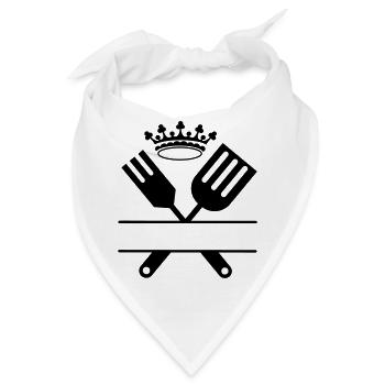 Grillbesteck Monogramm mit Krone - Bandana - Weiß - Vorne