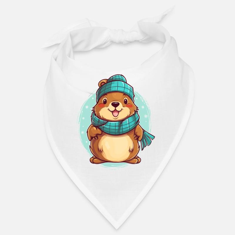 Loutre douillette - Bandana - blanc