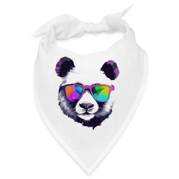 Koko der Panda mit Brille - Bandana - Weiß - Vorne