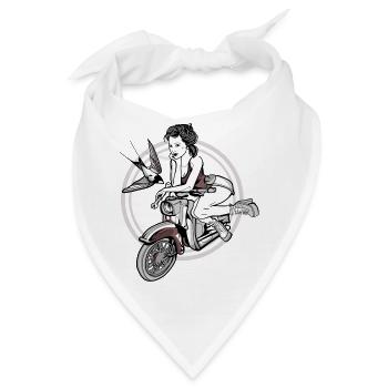 Schwalbe Lady // Illustration - Bandana - Weiß - Vorne
