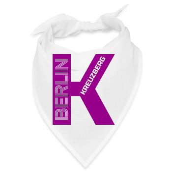K wie Kreuzberg pink - Bandana - Weiß - Vorne